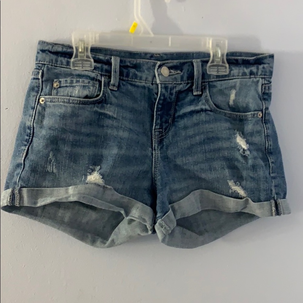 Ripped jean shorts- boyfriend style